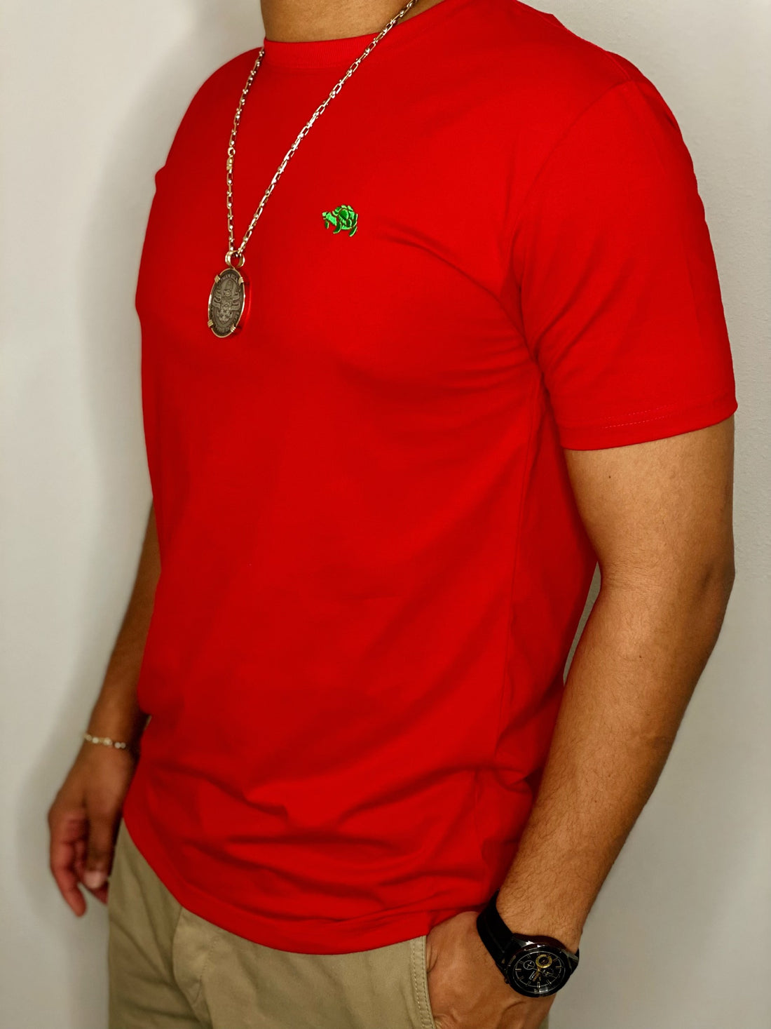 Red Fit Crew Tee